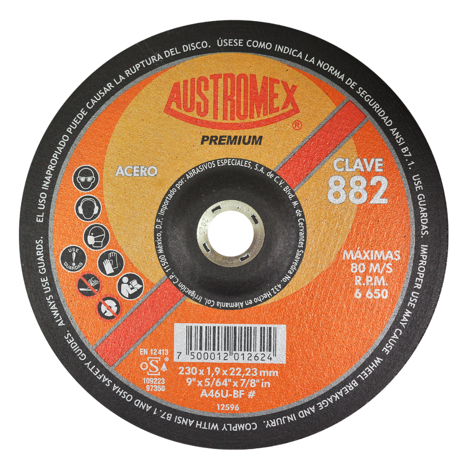 DISCO ABRASIVO DE CORTE CLAVE 882