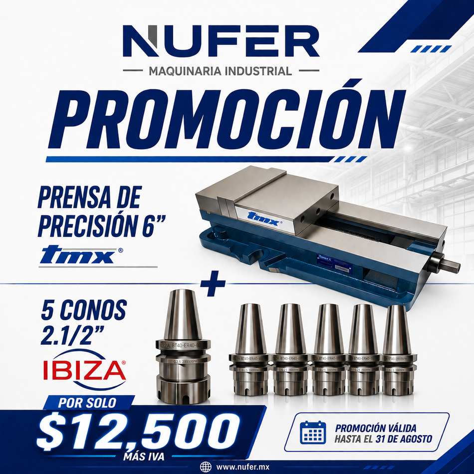 Prensa TMX de 6" + 5 Conos IBIZA 2-1/2"
